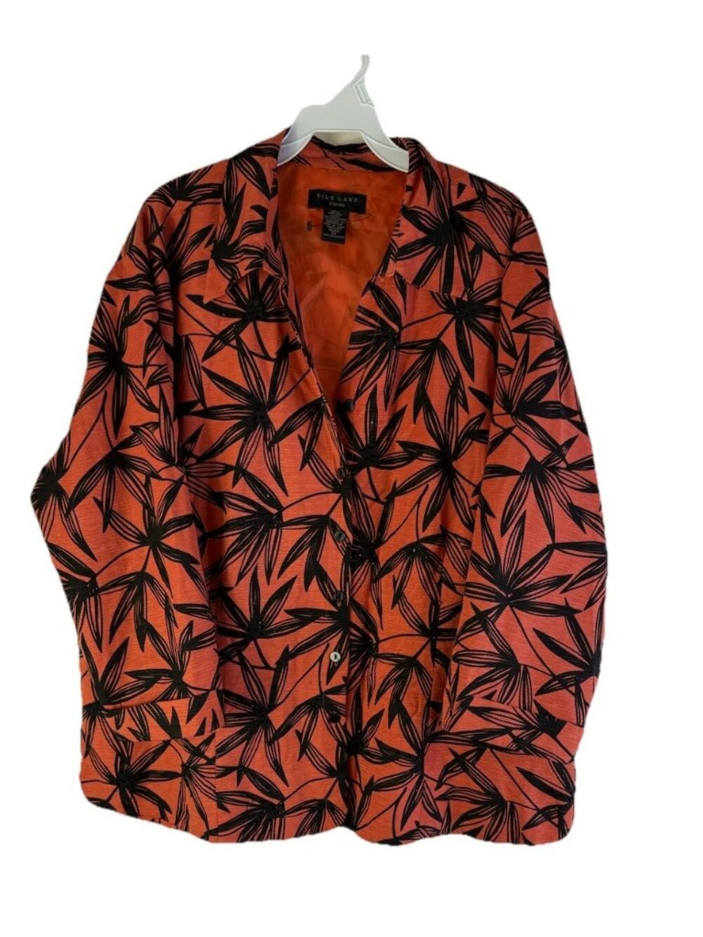 Vintage 90s Raw Silk Floral Lightweight Jacket  Boho Streetwear